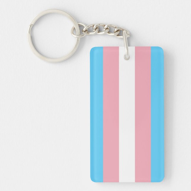 Transgender flag trans pride LGBT symbol gay homos Keychain (Front)