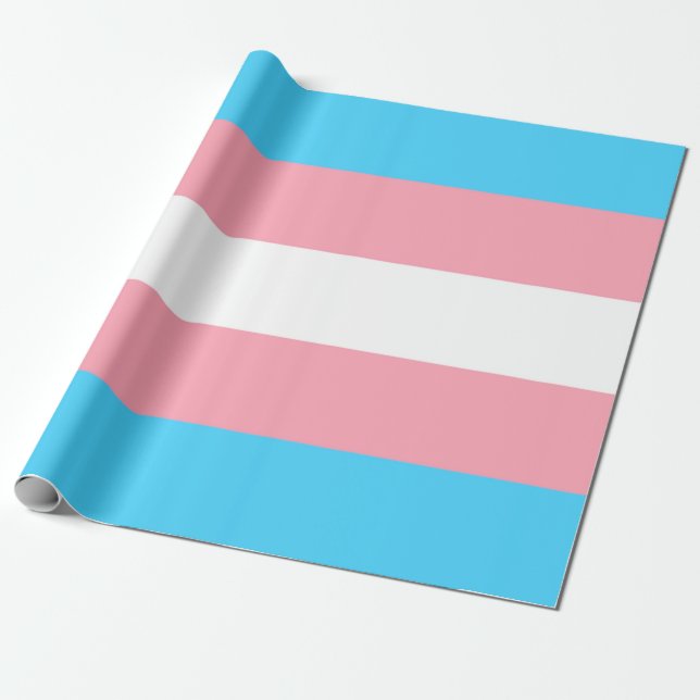 Transgender Flag Wrapping Paper (Unrolled)