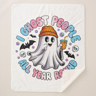 Transgender Funny Halloween – I Ghost People Sherpa Blanket