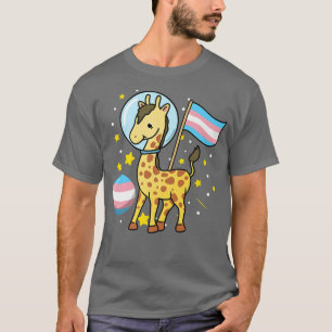 Transgender Giraffe Astronaut Trans Pride  T-Shirt