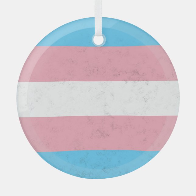 Transgender Glass Ornament (Front)