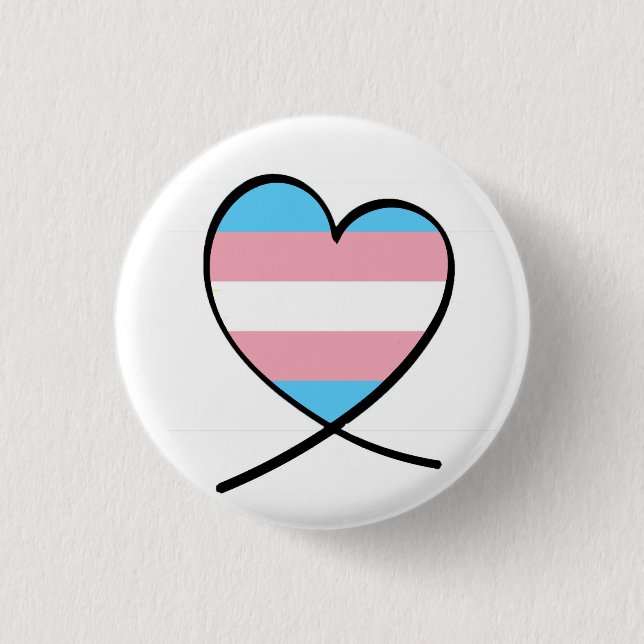 Transgender Heart 1 Inch Round Button (Front)