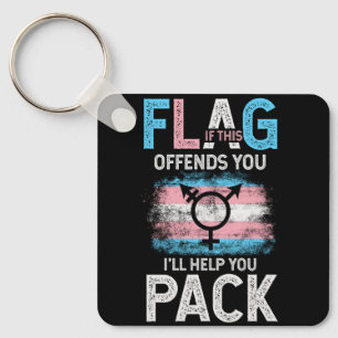 Transgender If This Flag Offends You Trans Transge Keychain