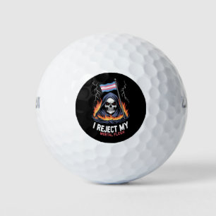 Transgender LGBT Pride I Reject My Mortal Flesh Golf Balls