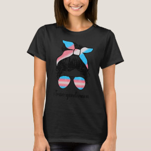 Transgender Mom Messy Bun Mommy Lgbt Pride Lgbtq T-Shirt