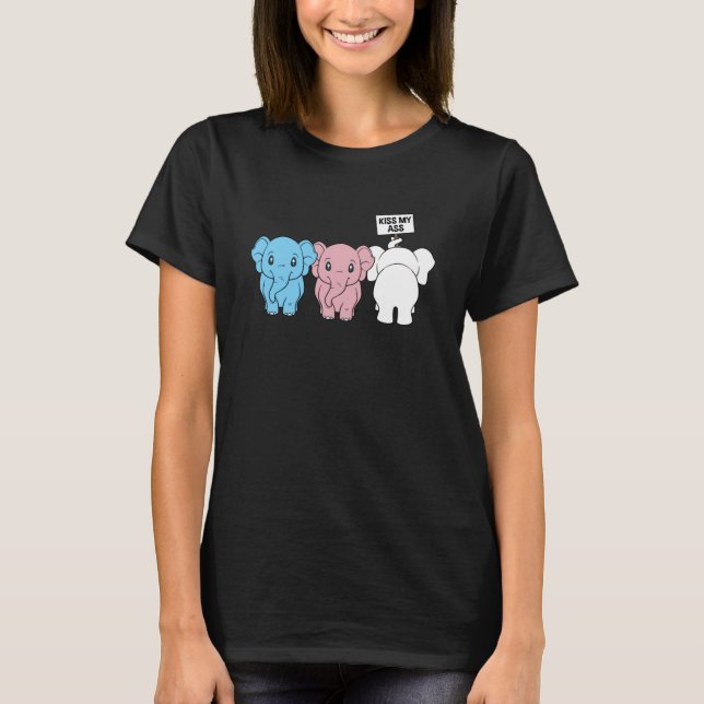 Transgender Nonbinary Elephants  Be You Be Proud T-Shirt (Front)