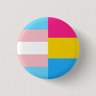 Transgender Pansexual Dual Pride Flag 1 Inch Round Button