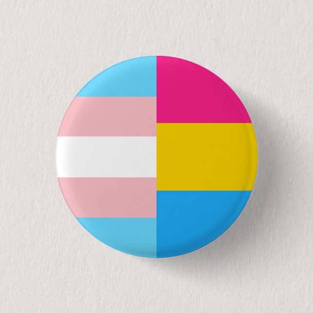 Transgender Pansexual Dual Pride Flag 1 Inch Round Button (Front)