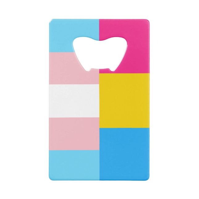 Transgender Pansexual Dual Pride Flag Credit Card Bottle Opener (Front)