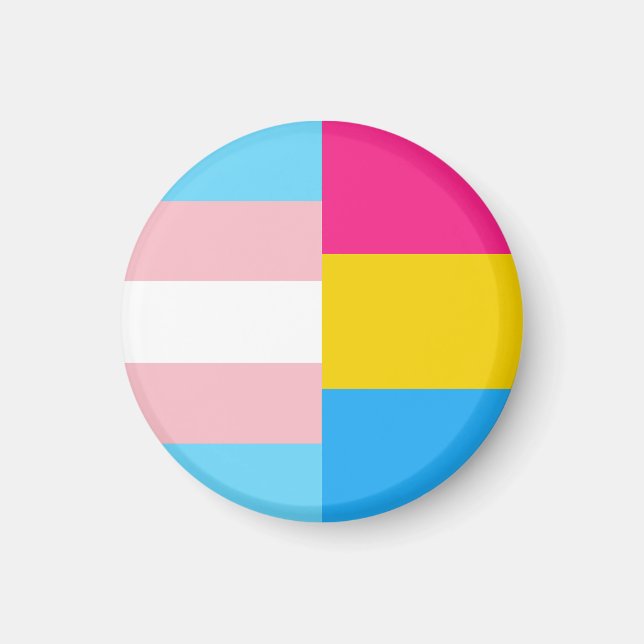Transgender Pansexual Dual Pride Flag Magnet (Front)