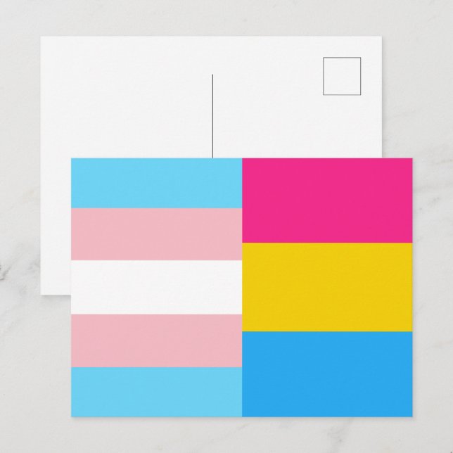Transgender Pansexual Dual Pride Flag Postcard (Front/Back)
