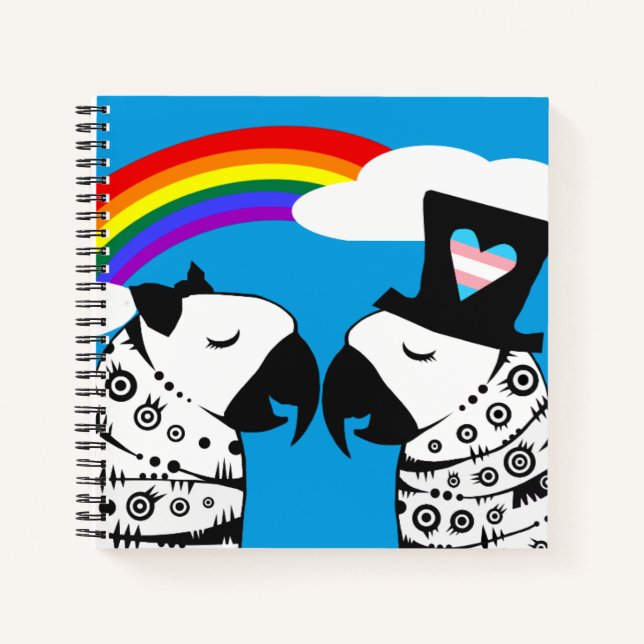 Transgender Parrot Boy with Girlfriend Notebook (Front)