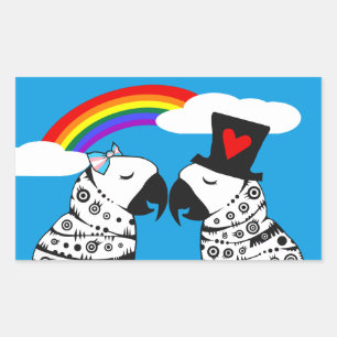 Transgender Parrot Girl with Boyfriend Sticker