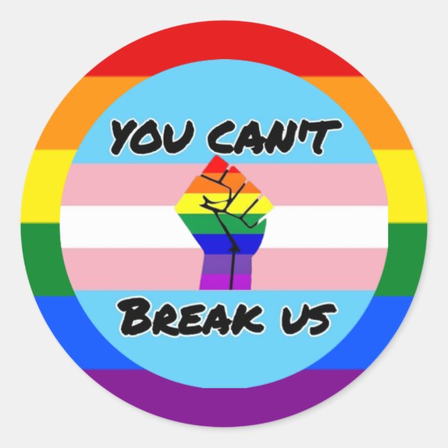 Transgender power classic round sticker (Front)