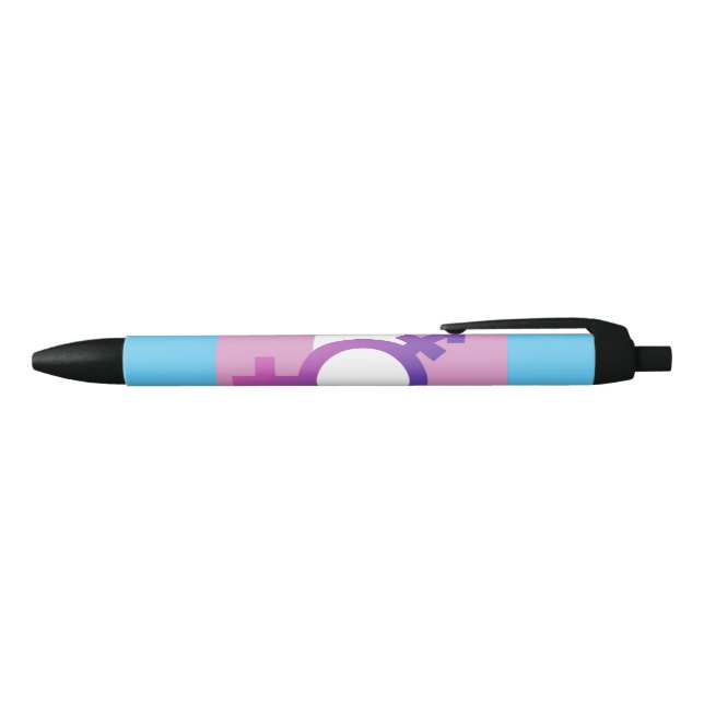 Transgender Pride and Symbol Black Ink Pen (Top)