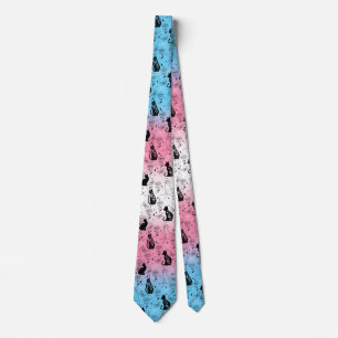 Transgender Pride Black Cat - Mystical Witchy Tie