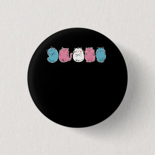 Transgender Pride Cat LGBT Community Trans Flag Cu 1 Inch Round Button