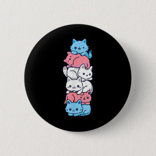 Transgender Pride Cat Lgbt Trans Flag Cute Cats Pi 2 Inch Round Button