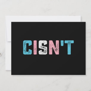 Transgender Pride Cisn't LGBTQ Trans Flag Funny Invitation