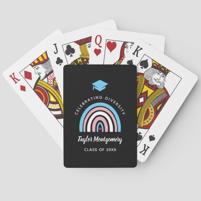 Transgender Pride College High School Diversity Playing Cards (Back)