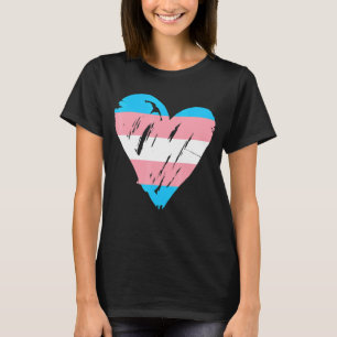 Transgender Pride Cute Heart Flag T-Shirt