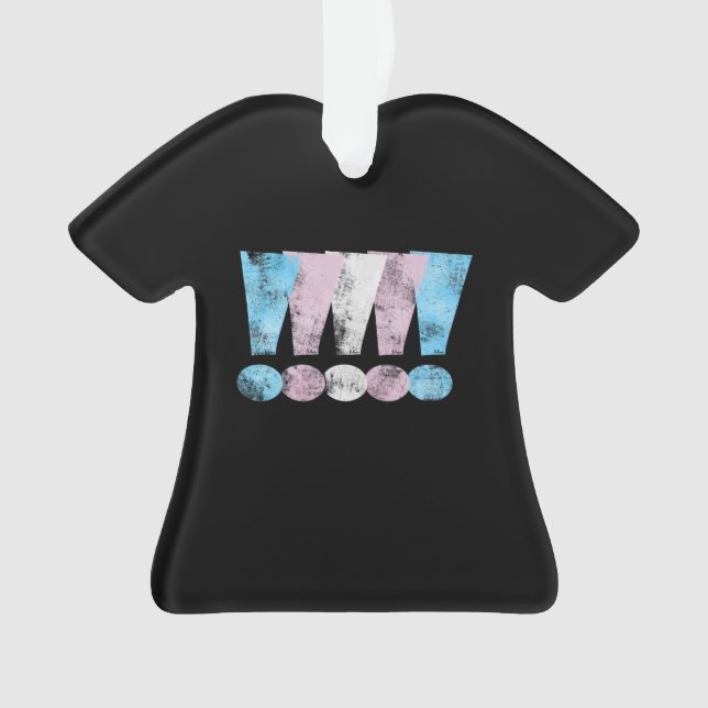 Transgender Pride Exclamation Points Ornament (Front)