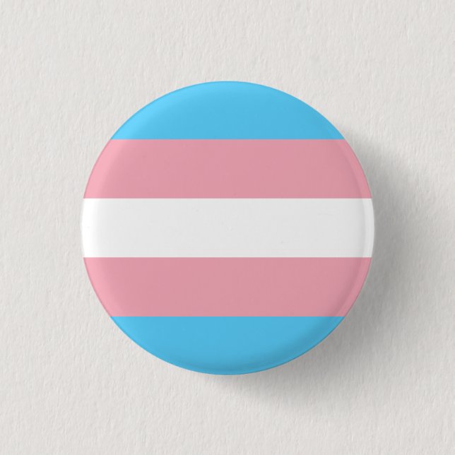 Transgender pride flag 1 inch round button (Front)