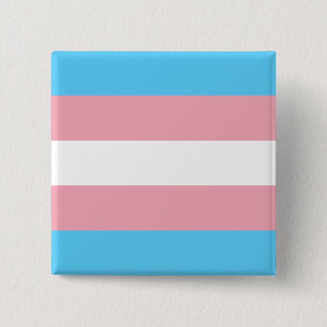 Transgender Pride Flag 2 Inch Square Button (Front)
