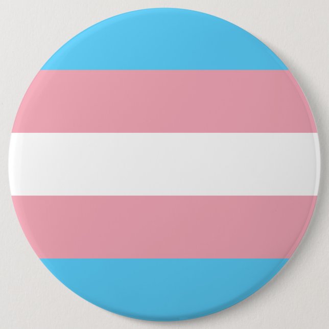 Transgender Pride Flag 6 Inch Round Button (Front)