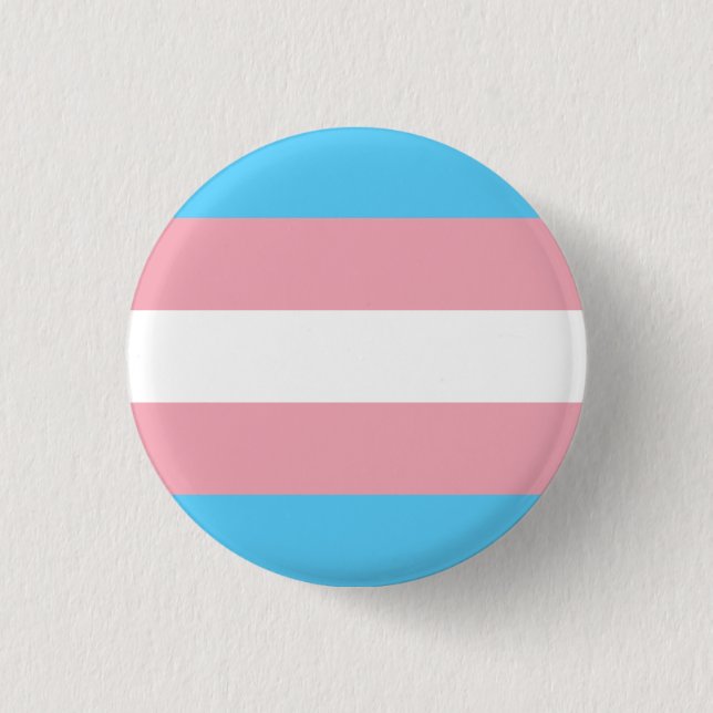 Transgender Pride Flag Badge 1 Inch Round Button (Front)