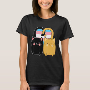 Transgender Pride Flag Cats Heart LGBT Trans T-Shirt