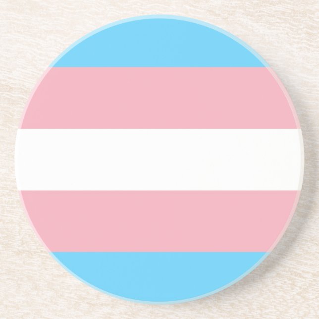 Transgender Pride Flag Coaster (Front)