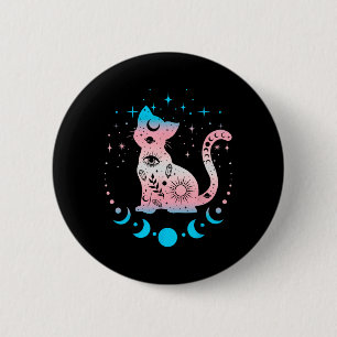 Transgender Pride Flag Colours Cat Lovers 2 Inch Round Button