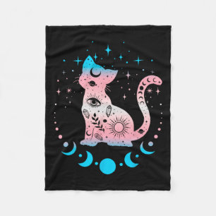 Transgender Pride Flag Colours Cat Lovers Fleece Blanket