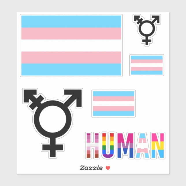 Transgender Pride Flag Coutout stickers (Sheet)