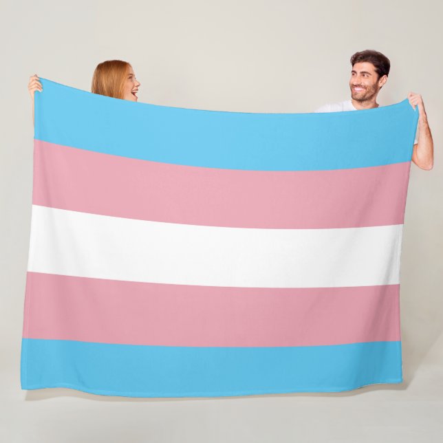 Transgender Pride Flag Fleece Blanket (In Situ)