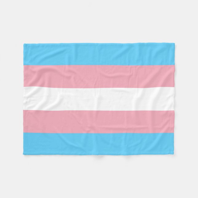 Transgender Pride Flag Fleece Blanket (Front (Horizontal))