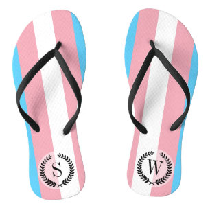 Transgender Pride Flag Flip Flops