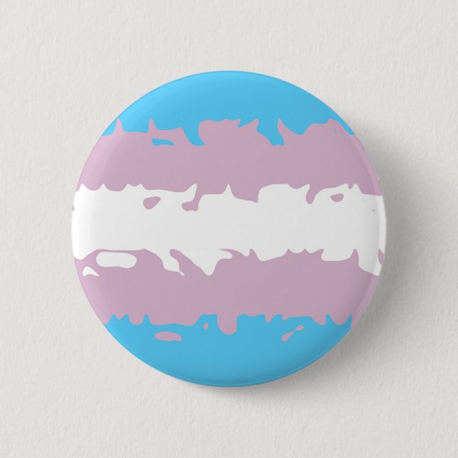 Transgender Pride Flag (Fuzzy) 2 Inch Round Button (Front)