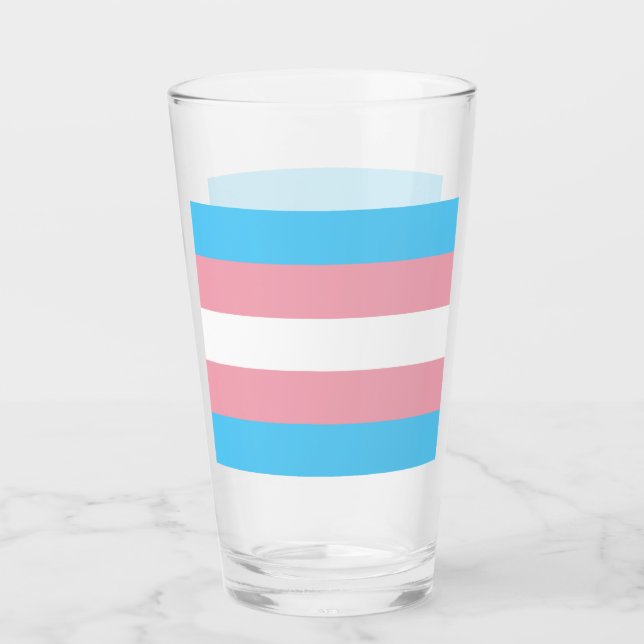 Transgender Pride Flag Glass (Front)