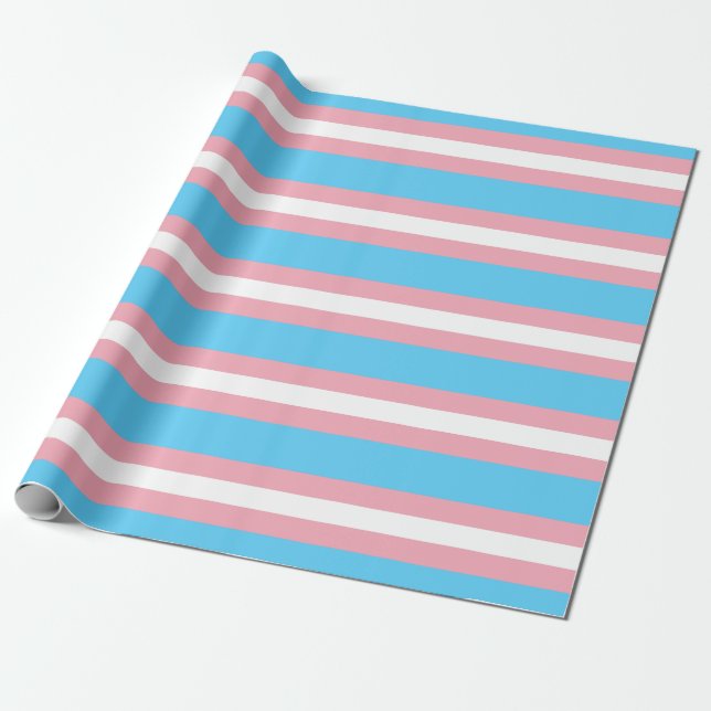 Transgender Pride Flag Horizontal Wrapping Paper (Unrolled)