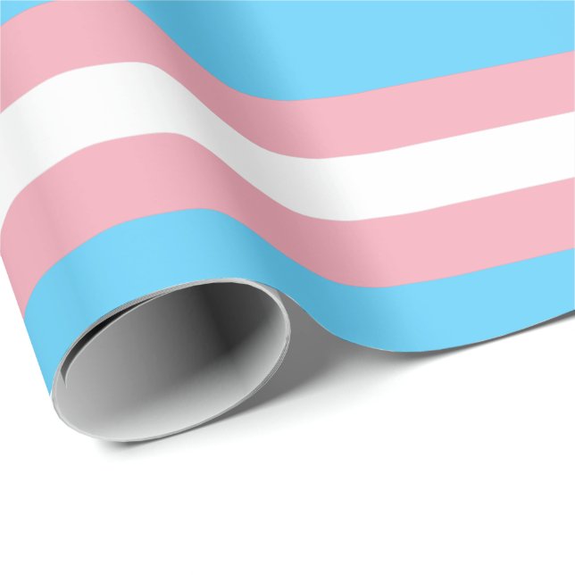 Transgender Pride Flag Horizontal Wrapping Paper (Roll Corner)