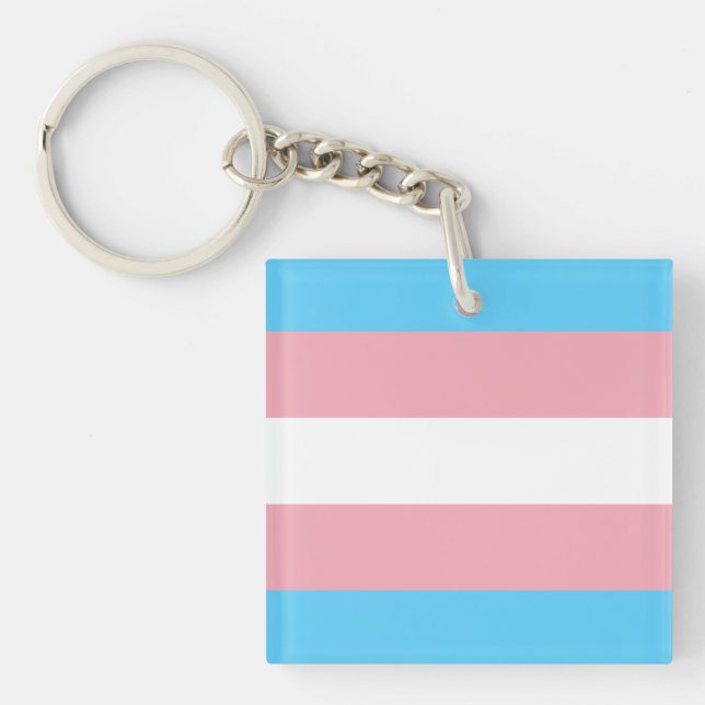 Transgender Pride Flag Keychain (Front)