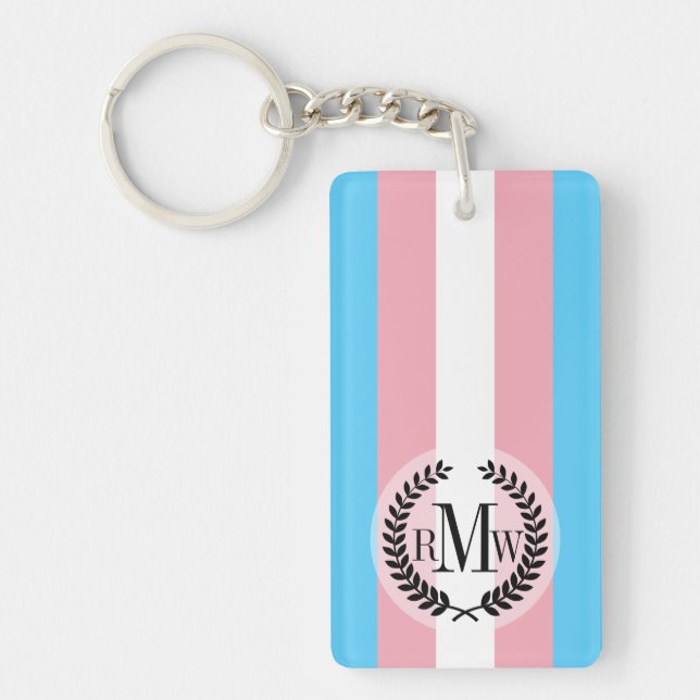 Transgender Pride Flag Keychain (Front)