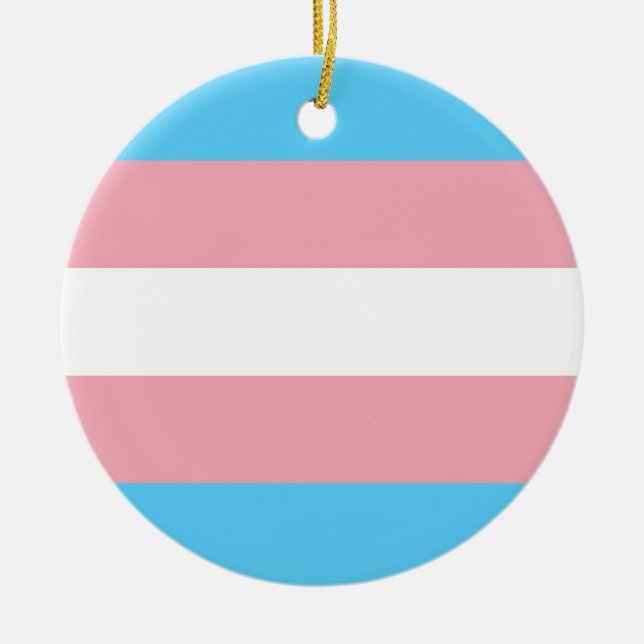 Transgender Pride Flag - LGBT Rainbow Ceramic Ornament (Front)