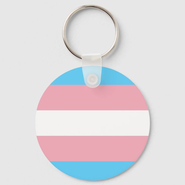 Transgender Pride Flag - LGBT Rainbow Keychain (Front)