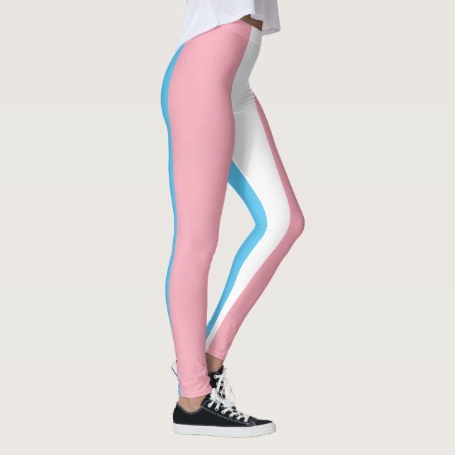 Transgender Pride Flag - LGBT Rainbow Leggings (Right)
