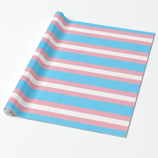 Transgender Pride Flag - LGBT Trans Rainbow Wrapping Paper (Unrolled)