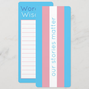 Transgender Pride Flag LGBTQ Typography Bookmark