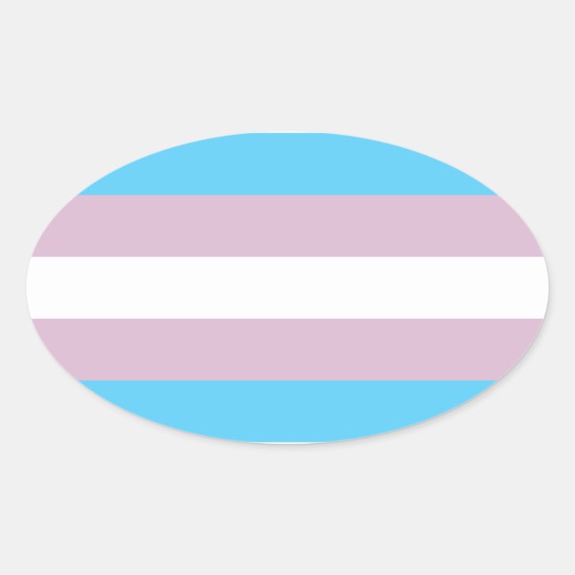 Transgender Pride Flag Oval Sticker (Front)